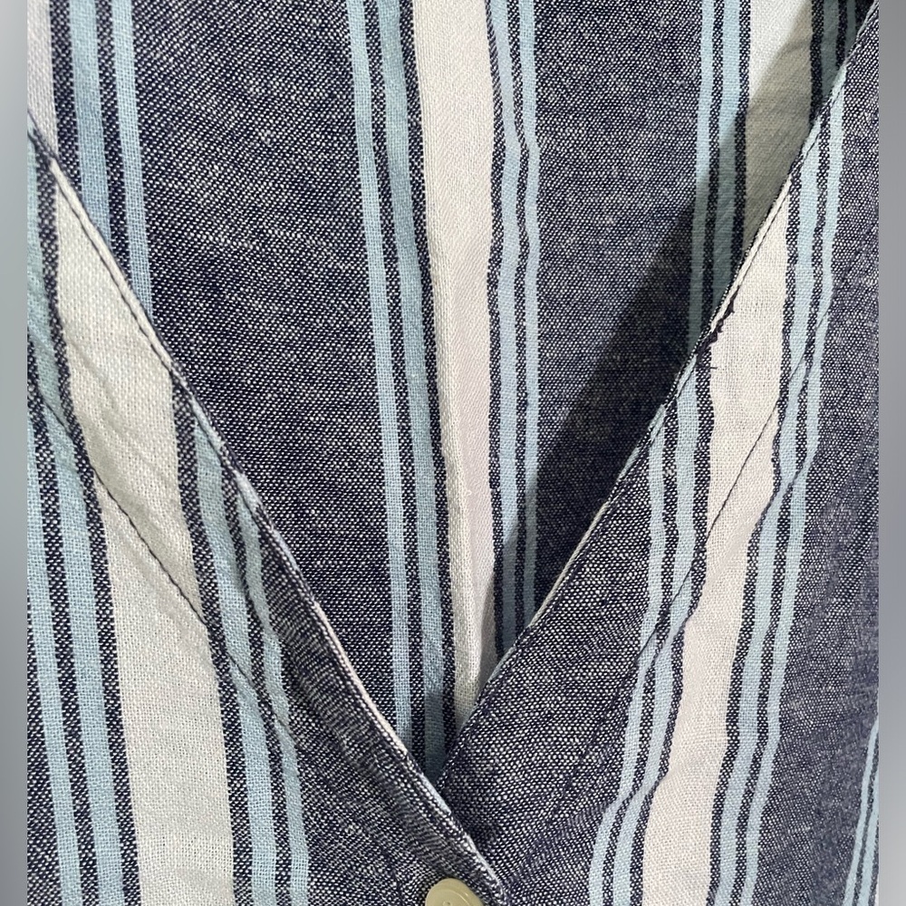 GAP Linen Blend Blue & White Stripe Shift Dress, Size Large EUC Summer Comfort - Picture 3 of 7